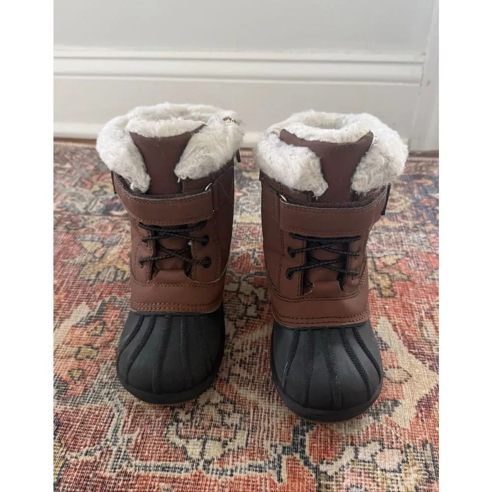Cat and Jack 11 Toddler Boy Sherpa Lined Winter Snow Boots
